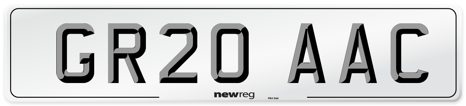 GR20 AAC Number Plate from New Reg